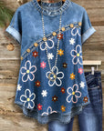 Floral Trail Denim Tee