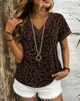 Mocha Leopard V-Neck Tee