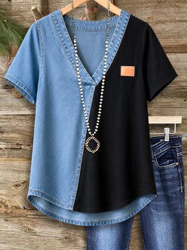 Urban Contrast Denim Tee
