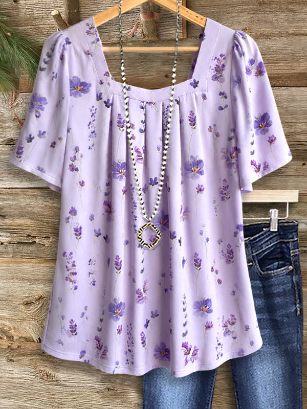 Lavender Meadow Flutter Blouse