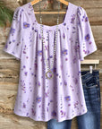 Lavender Meadow Flutter Blouse