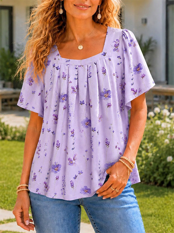Lavender Meadow Flutter Blouse