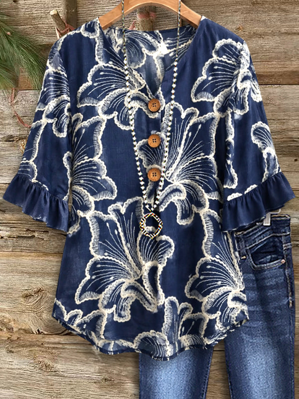 Coastal Bloom Button Tunic