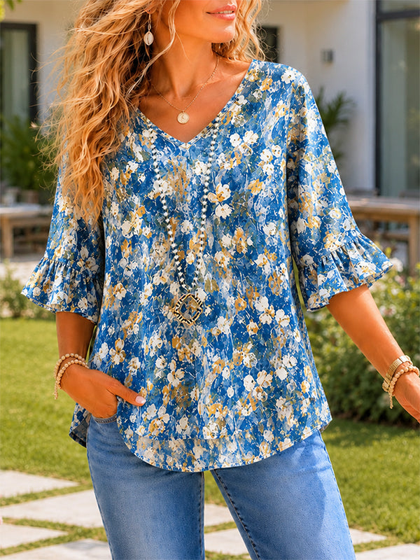Blue Garden Breeze Blouse