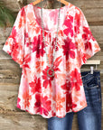 Floral Breeze Peasant Blouse