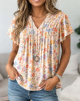Meadow Bloom Pleated Blouse