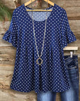 Navy Dot Swing Babydoll Top