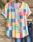 Sunset Patchwork Charm Top