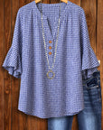 Harbor Check Flutter Blouse