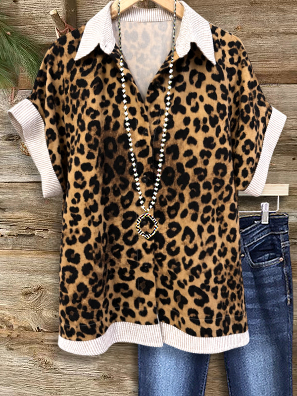 Wild Chic Leopard Camp Shirt