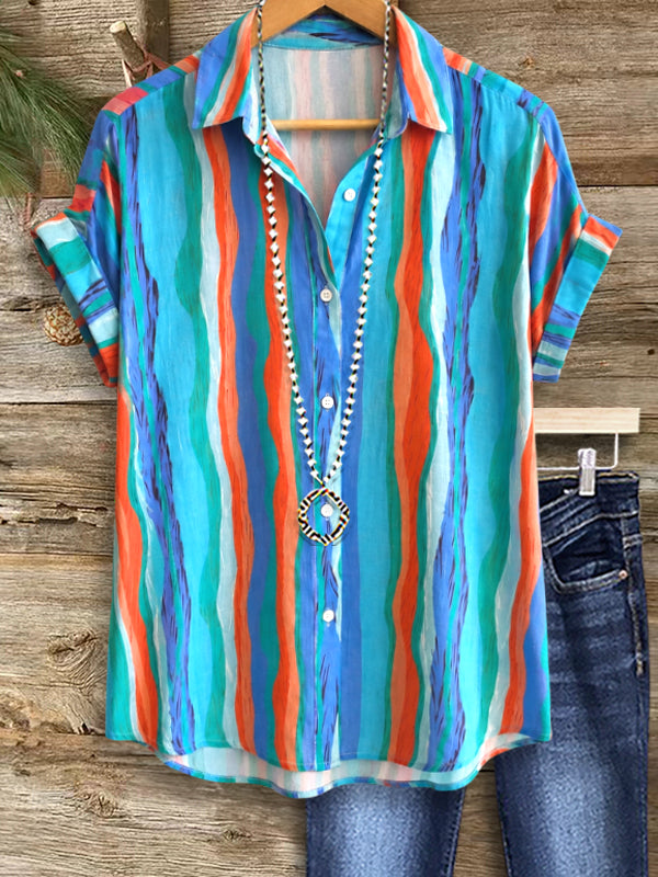 Coastal Sunset Stripe Shirt