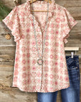 Vintage Rose Ruffle Blouse