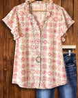 Vintage Rose Ruffle Blouse