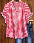 Sweet Picnic Gingham Flutter Top