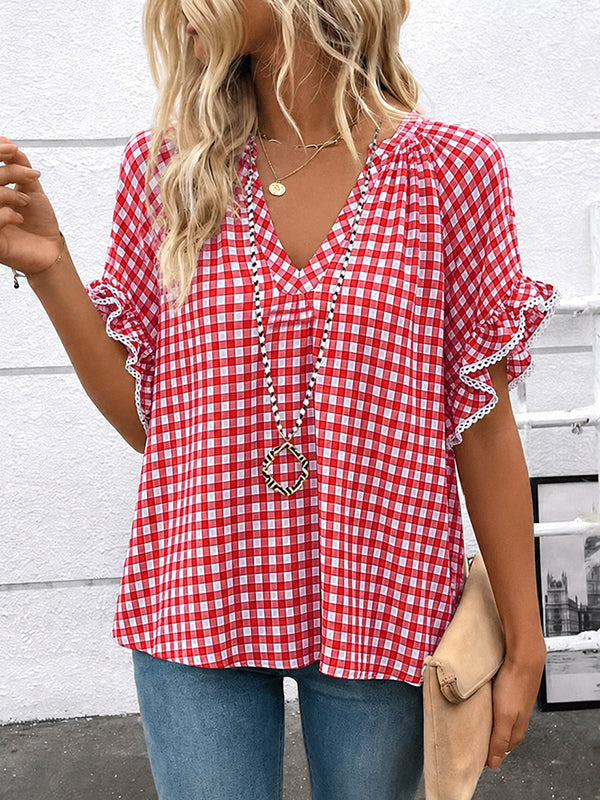 Sweet Picnic Gingham Flutter Top