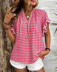 Sweet Picnic Gingham Flutter Top