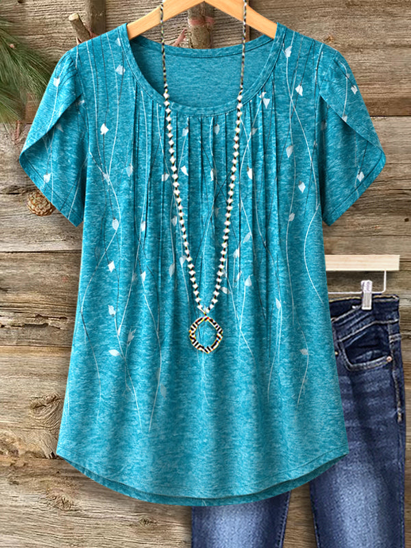 Ocean Mist Pleated Tee