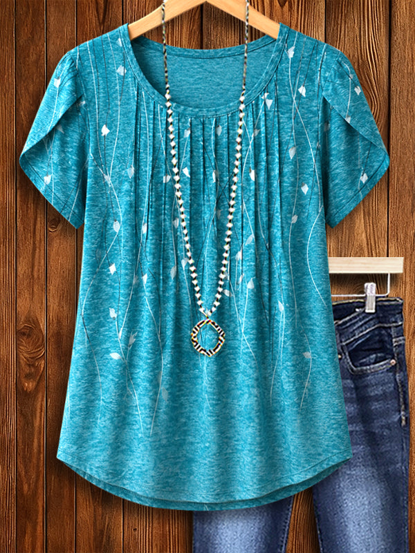 Ocean Mist Pleated Tee