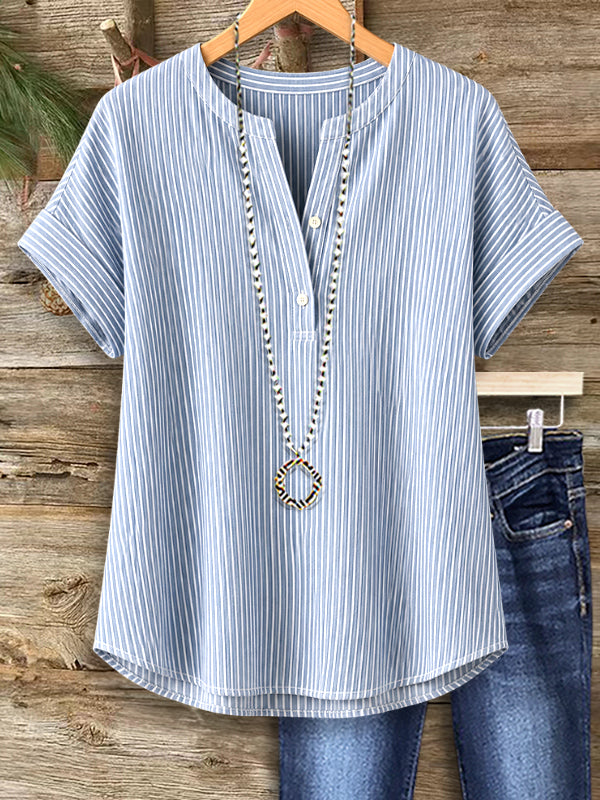 Harbor Stripe Henley Top