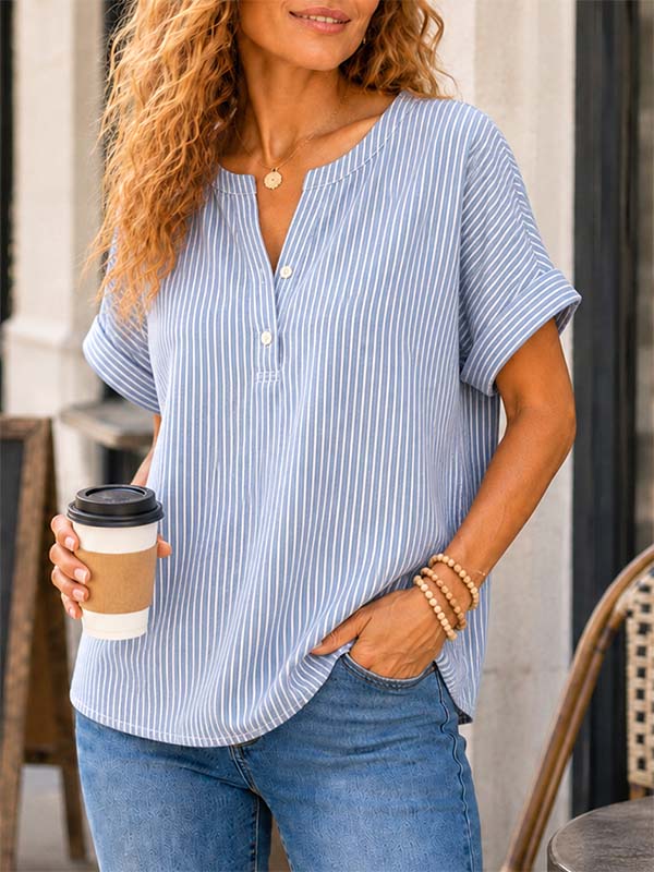Harbor Stripe Henley Top