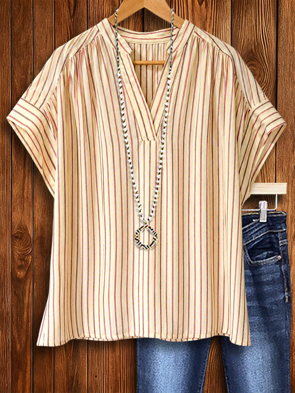 Sunlit Harbor Stripe Blouse
