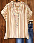 Sunlit Harbor Stripe Blouse