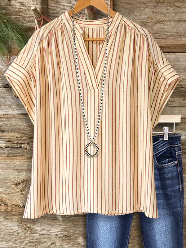Sunlit Harbor Stripe Blouse