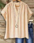 Sunlit Harbor Stripe Blouse