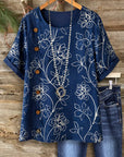 Midnight Garden Button Top