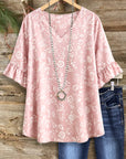 Blush Meadow Ruffle Blouse