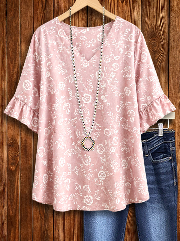 Blush Meadow Ruffle Blouse