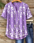 Lavender Bloom Henley Top