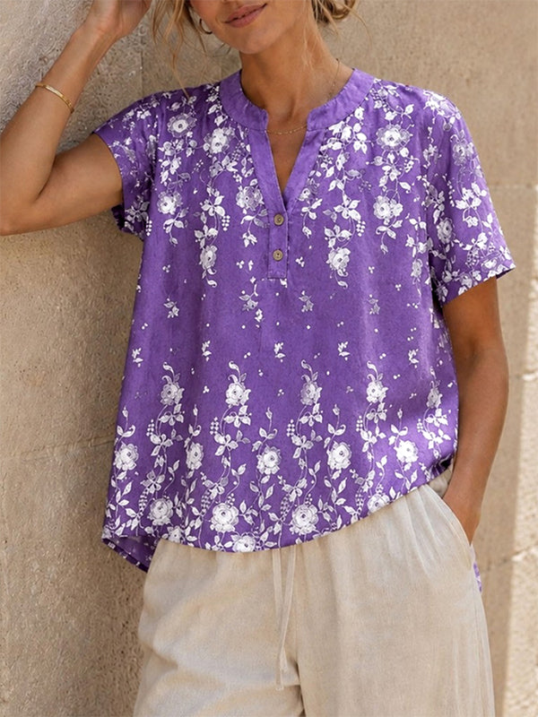 Lavender Bloom Henley Top