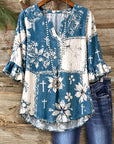 Vintage Breeze Patchwork Blouse
