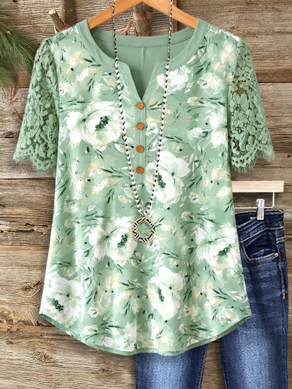 Sage Blossom Lace Tee