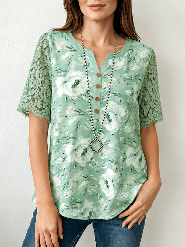 Sage Blossom Lace Tee