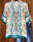 Coastal Mosaic Tassel Top