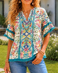 Coastal Mosaic Tassel Top