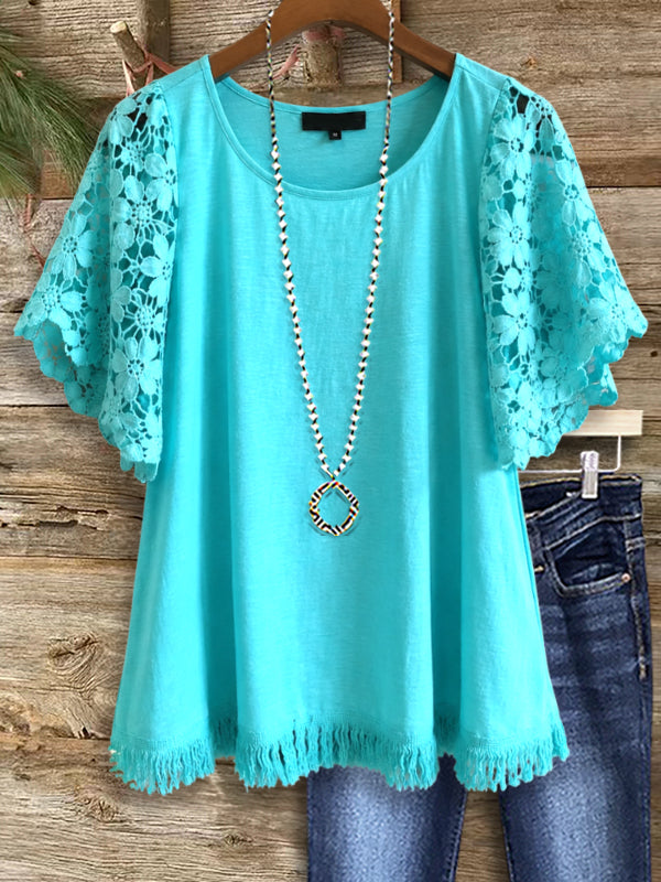 Ocean Breeze Lace Sleeve Tunic