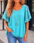 Ocean Breeze Lace Sleeve Tunic