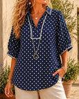 Navy Harbor Polka Dot Blouse