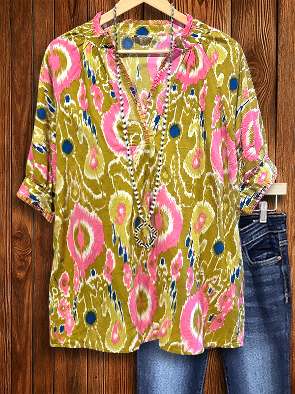 Sunset Ikat Everyday Top