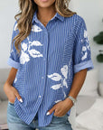 Coastal Bloom Stripe Shirt