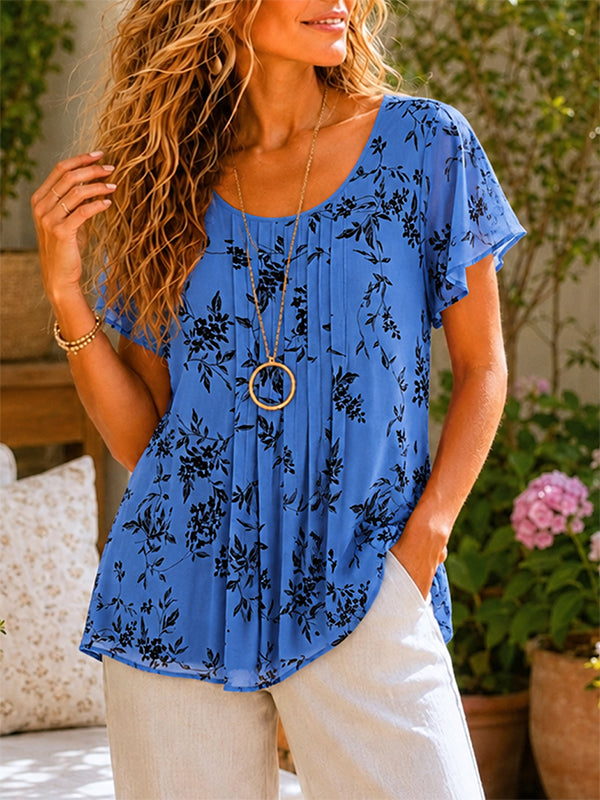 Sapphire Garden Flutter Top