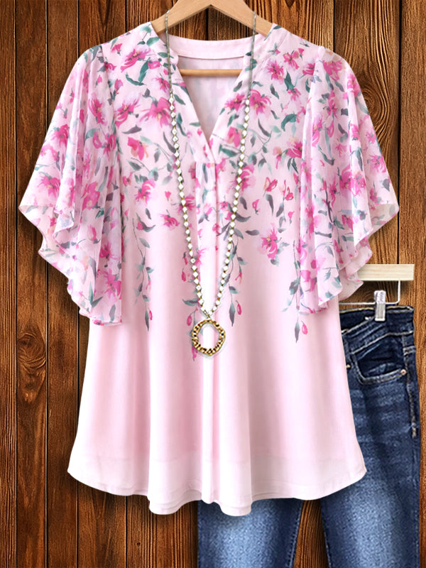 Blossom Breeze Flutter Sleeve Tunic