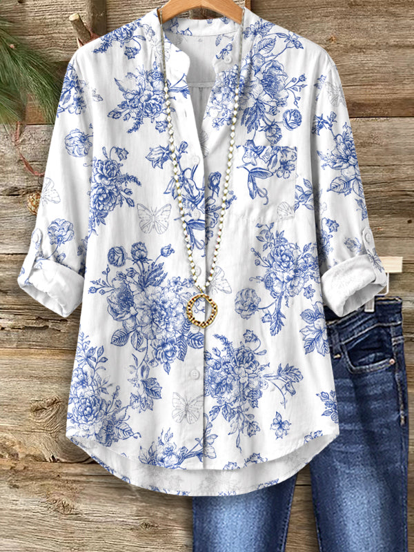 Blue Willow Button-Up Shirt