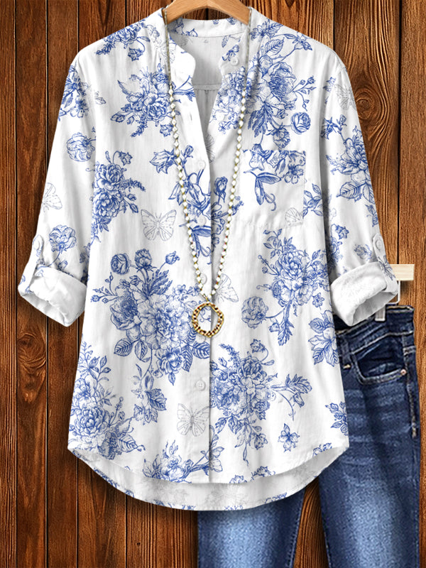 Blue Willow Button-Up Shirt