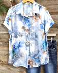 Floral Paisley Short Sleeve Button-Up Shirt