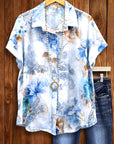 Floral Paisley Short Sleeve Button-Up Shirt