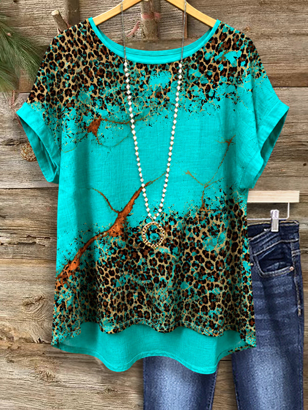 Leopard Splash Dolman Sleeve Tee